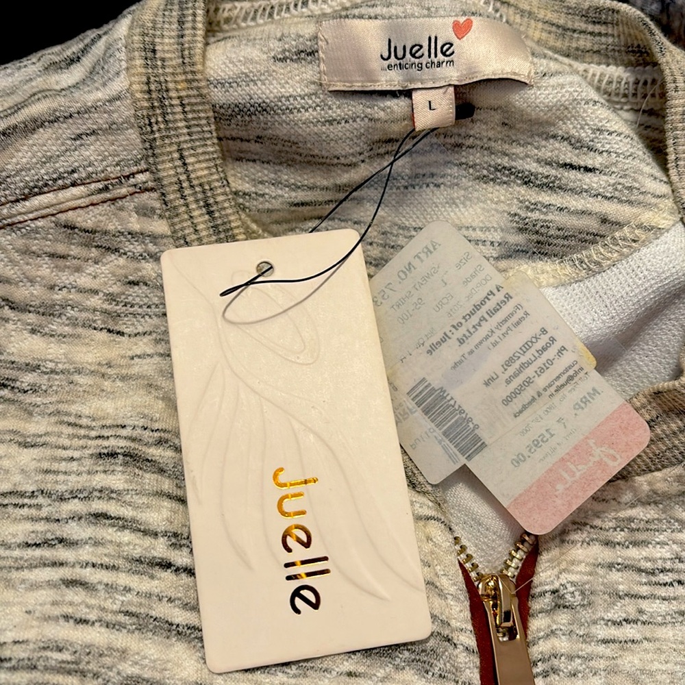 A Women’s Juelle Gray & White zippered Jacket New with 🏷️ - Picture 4 of 9